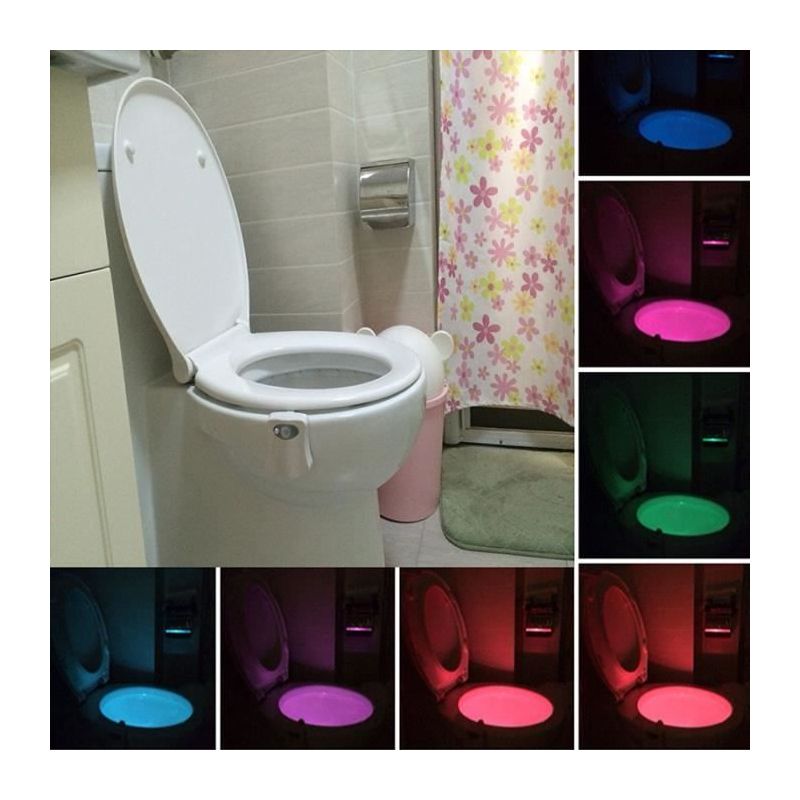 1 Stück Led-toilettenleuchte, Nachtlicht Mit Bewegungssensor, Badezimmer-toilettensitz-nachtlicht, 8 Farben