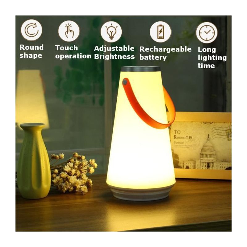 Led-touch-nachtlichtlaterne, Nachttischlampe, Usb-aufladbar, 1200 Mah, Dimmbar