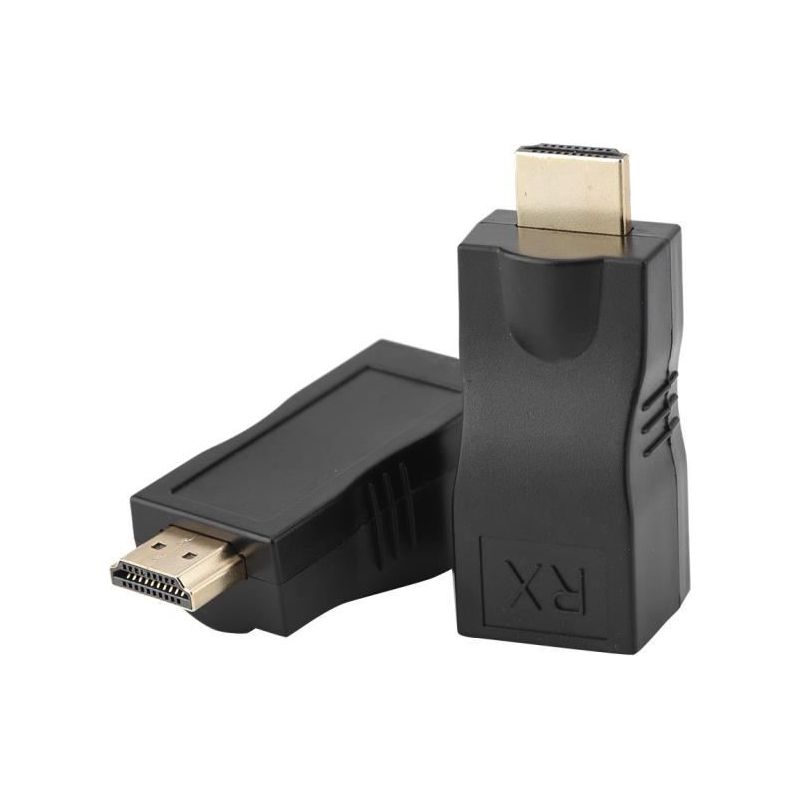 2 Stück Rj45 Hdmi Ethernet Lan-verlängerungskabel, Rj45 Auf Hdmi 1.4 Netzwerk-verlängerungskabel, 30 M Über Lan Ethernet Cat 5e - 6 Rj45 Hdmi