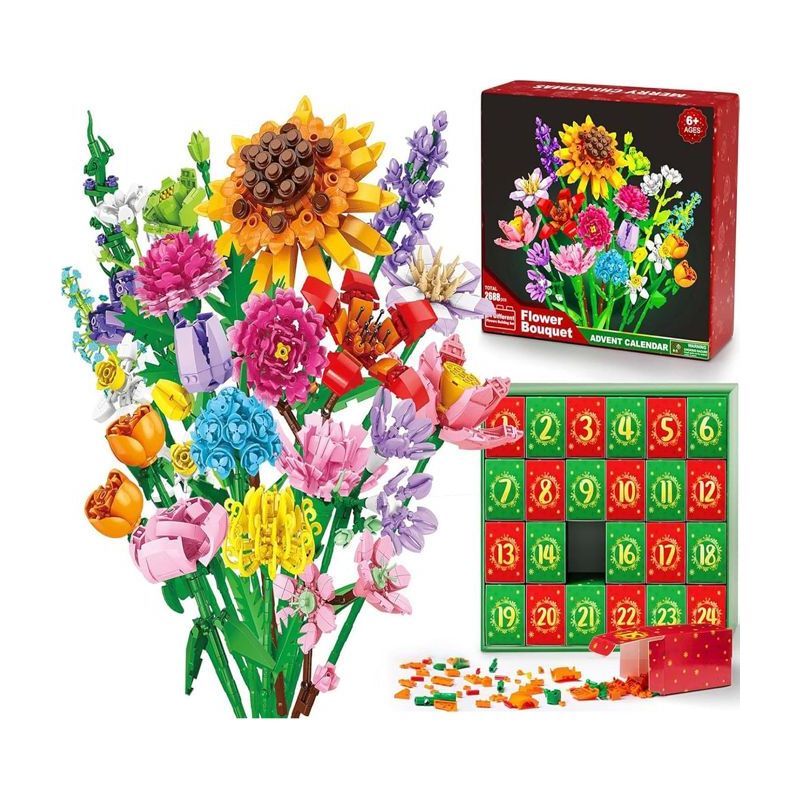 Blumenblock-adventskalender 2025: 24-tägiger Blumenblock-adventskalender – 24 Überraschungsblumen
