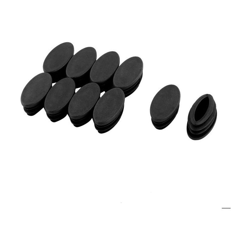 Sourcenkarte 10 Stück Möbelgleiter Stuhlbeinkappe Endkappe Beinrohr Tischschutz Oval Kunststoff Schwarz 37×19mm