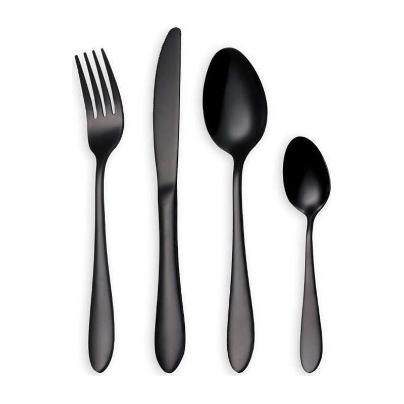 Besteckset – Schwarz – 24-teilig – Edelstahl 18/0 – Spülmaschinenfest – Für 6 Personen