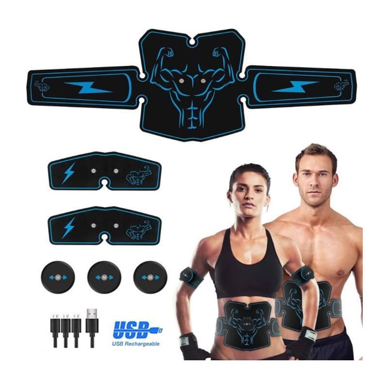Bauchmuskeltrainer, Ems-smart-gürtel Für Die Bauchmuskulatur Mit Usb-ladeanschluss, Muskelstimulator, Fitnesstraining