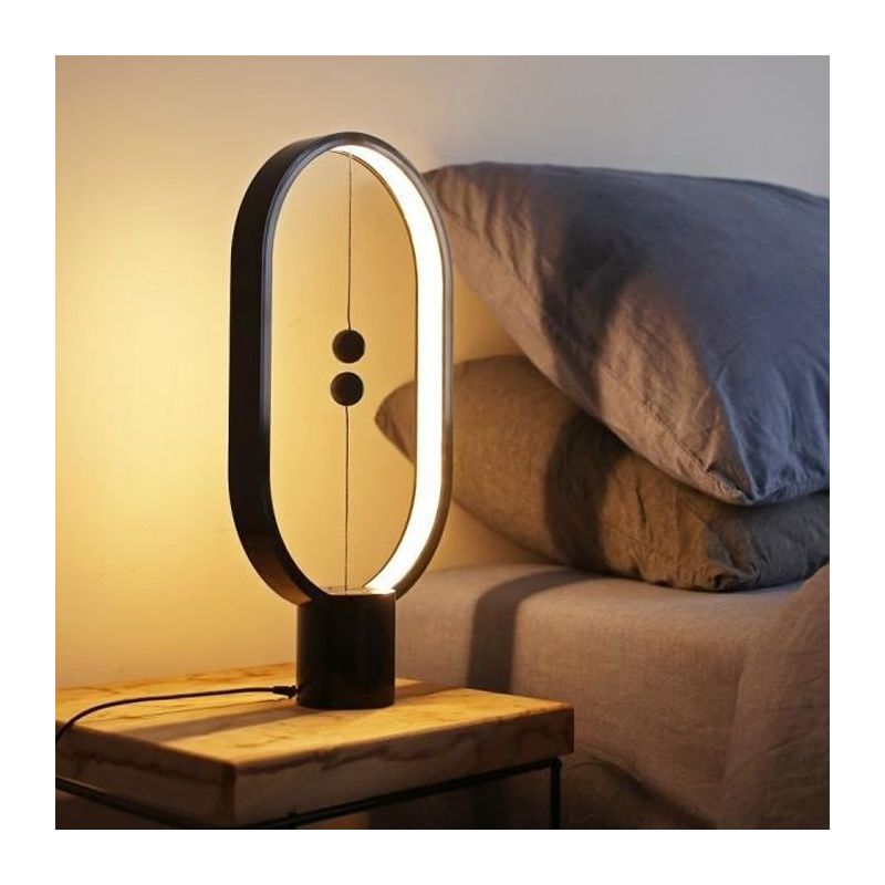 Heng Balance Schwarze Usb-lampe – Heng Balance Magnetlampe, Schwarze Designer-schreibtischlampe, Designer-wohnzimmerlampe, Schwarze Nachttischlampe