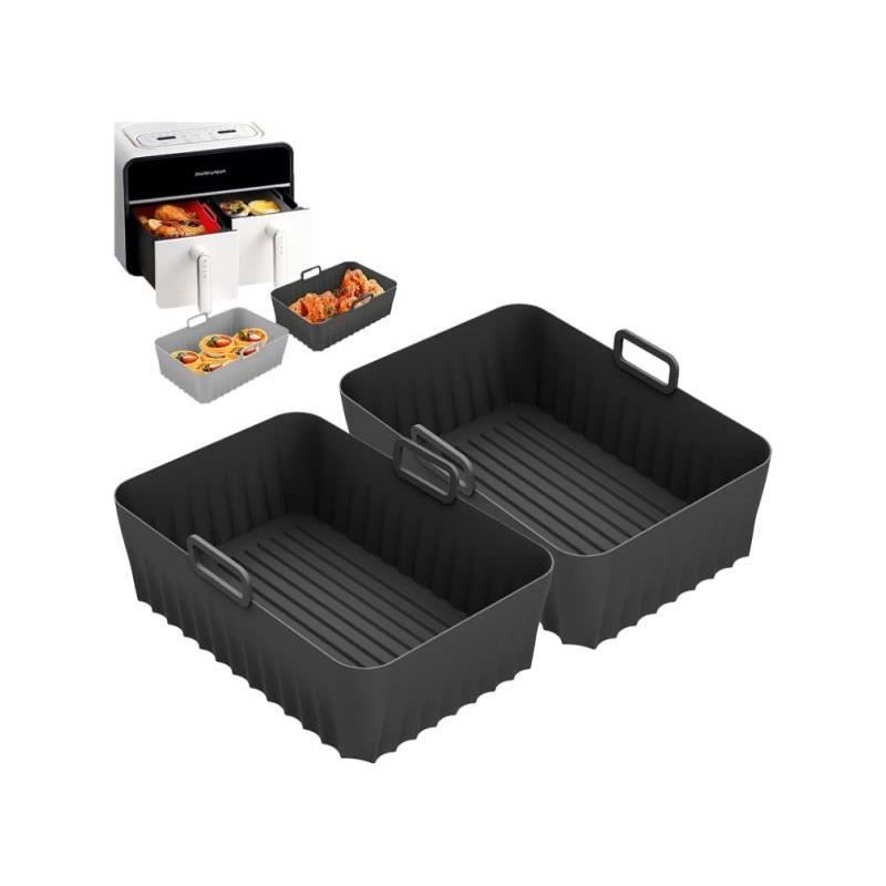 Zubehör Für Heißluftfritteusen – Ninja – Silikonform – 2er-pack – Spülmaschinenfest – Schwarz