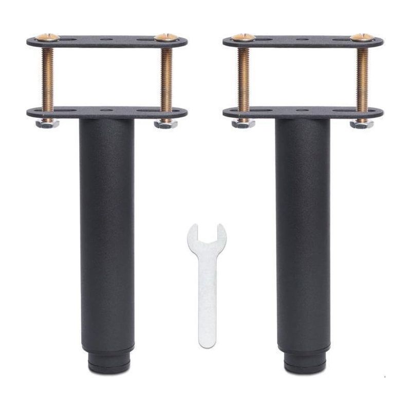 Universelles Bettbein Für Lattenroste Ohne Querstreben, Höhe: 15 Cm (+12,5 Cm), Verstellbar, Schwarz, Metallisch, Rund, 3,8 Cm Durchmesser, 2 Stück