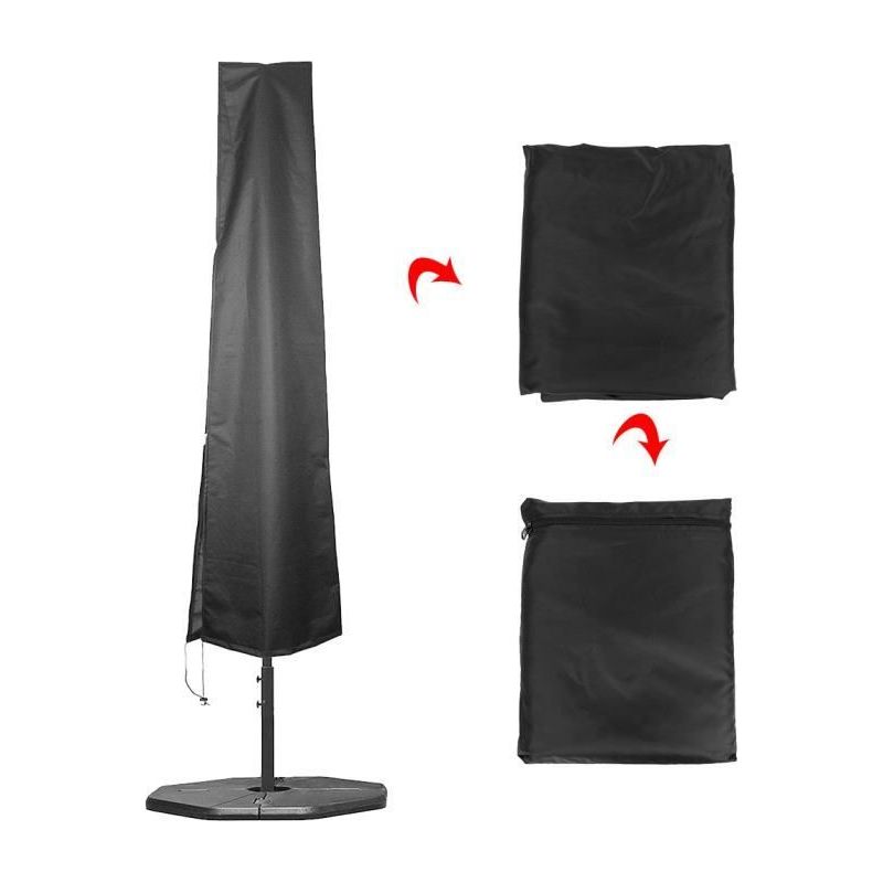Schutzhülle Für Outdoor-schirme, Schwarze Schirmhülle Aus 210d Oxford-gewebe, Wasserdicht, Uv-beständig, Staubdicht