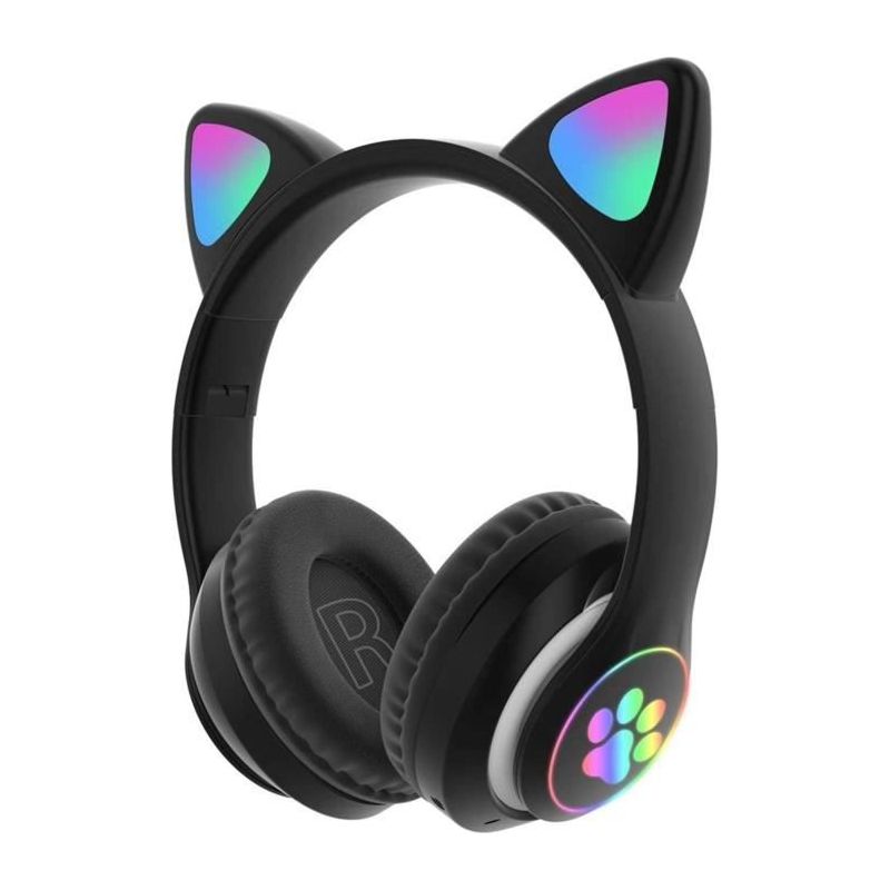 Kabelloses Gaming-headset Mit Niedlichen Katzenohren – Schwarz – Geräuschunterdrückung – Stereo-gaming-headset