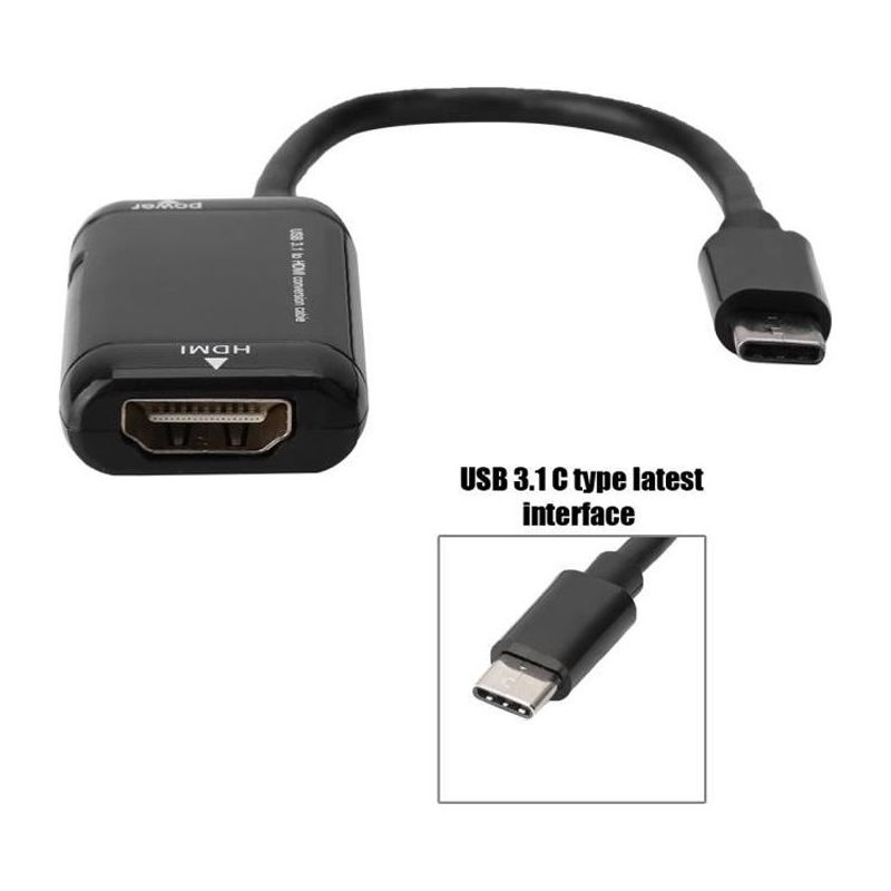 Usb 3.1 Typ-c Auf Hdmi Adapterkabel, Typ-c Stecker Auf Hdmi Buchse Hdtv-adapterkabel Für Android-smartphones Und -tablets (mhl)