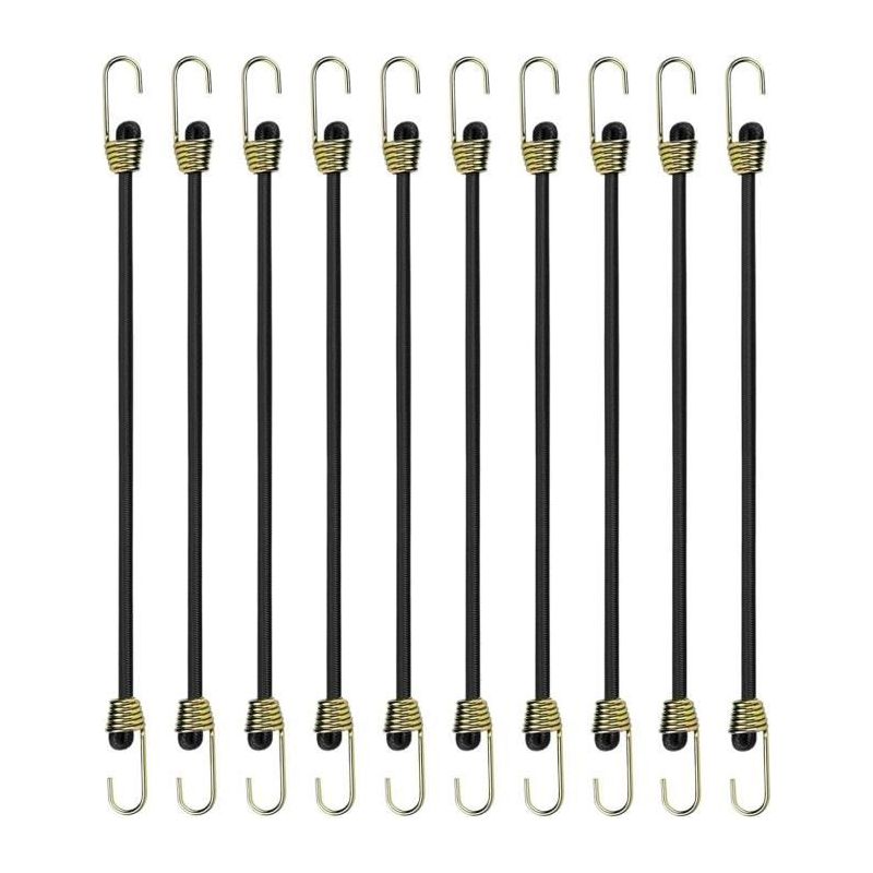 Elastische Bungee-seile Mit Haken, 10 Stück, 24 Cm Kurze, Verstellbare Seile Mit Karabinerhaken, Mini-bungee-seile Für Planen Und Gepäck