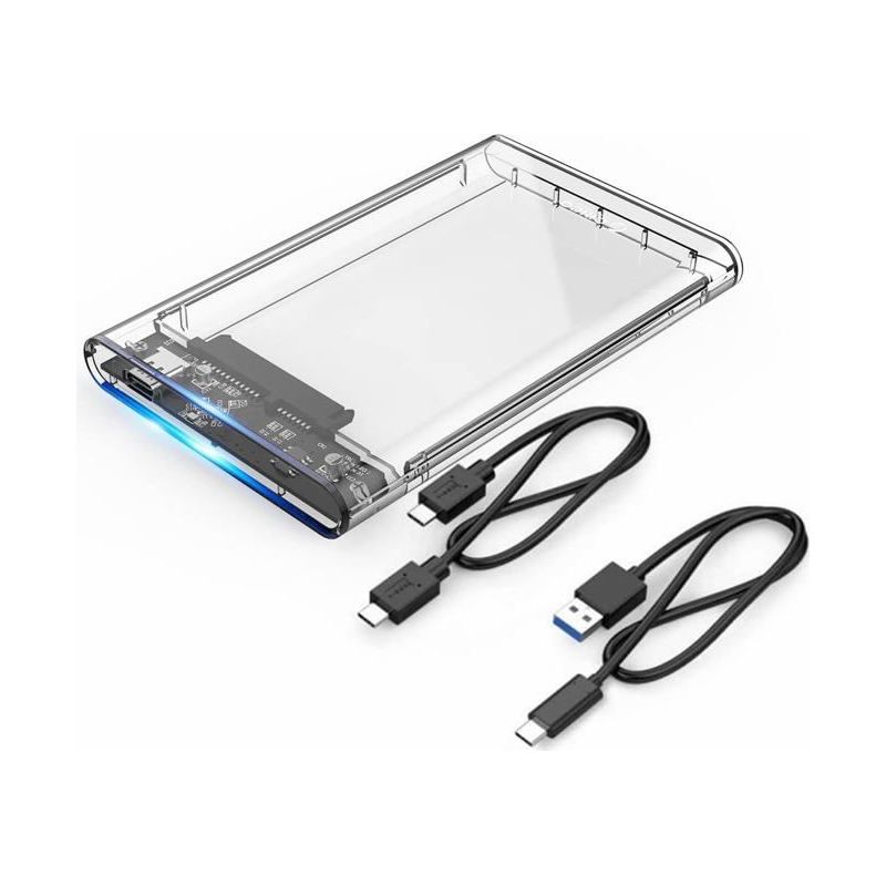 Orico 2,5-zoll Sata Iii Externes Ssd/hdd-gehäuse (usb 3.1 Typ-c Gen 2 Bis Zu 10 Gbit/s) – Transparent
