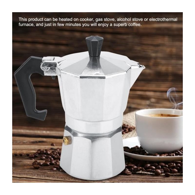 Italienische Moka-espressokaffemaschine Aus Aluminium Für Büro/zuhause – Rac