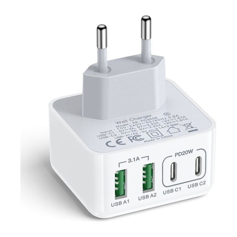 Usb-c-ladegerät – Hautstore – 40 W – 4 Anschlüsse – Schnellladung – Multisektor