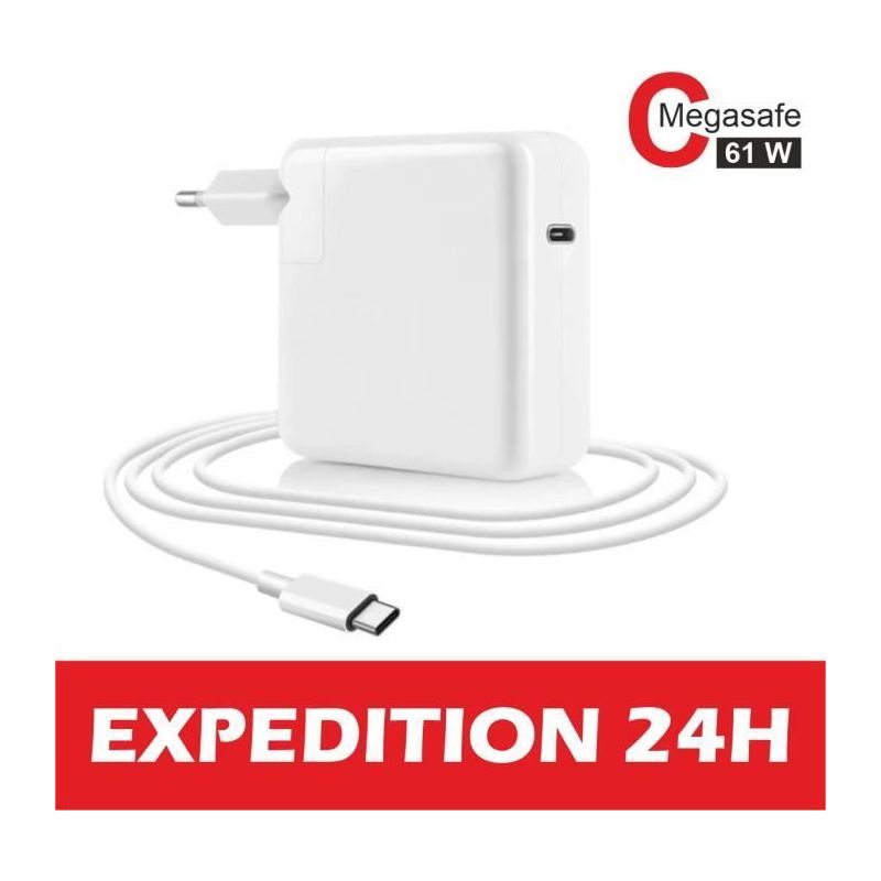 Usb-c-ladegerät – 61 W – Macbook Pro/air – Smart Pd – Weiß – Netzteil