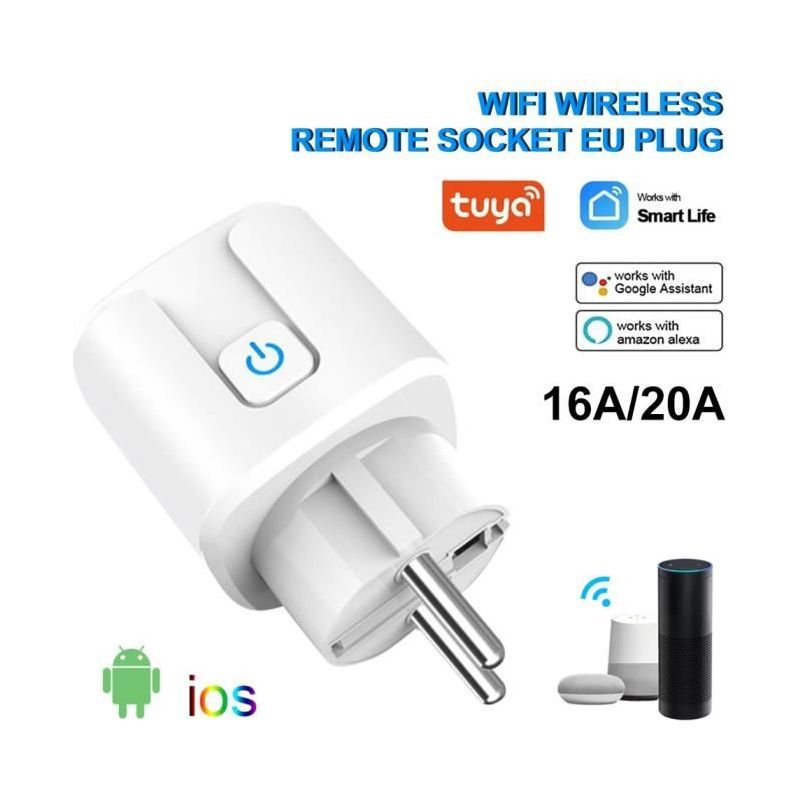 Qingque Smart-wlan-steckdose – 20 A – Sprachsteuerung Und Timer – Weiß