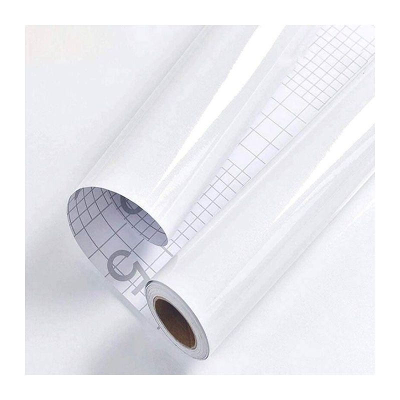Tapete – Outad – Glänzend Weiß, Selbstklebend – 60 X 300 Cm – Wasserfest – Waschbar
