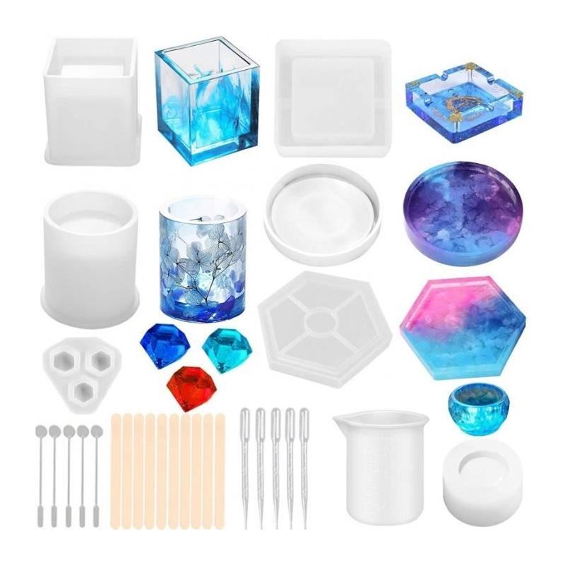 Epoxidharzformen – Haopyou – 28-teilig – Flexibel – Wiederverwendbar – Komplettset