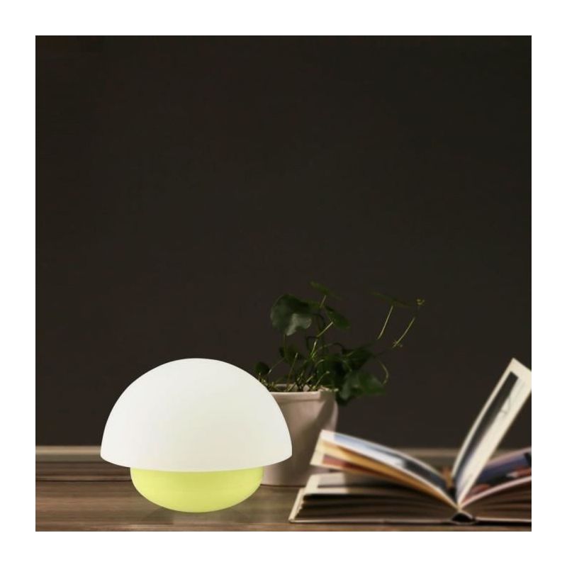 Zulux Led-nachttischlampe / Nachtlicht, Pilzform, Kabellos - 3 Lichtmodi (niedrig / Hoch / Farbwechsel)