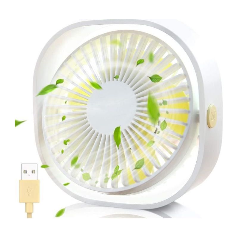 Mini-ventilator Mit Leisem Usb-anschluss Und 3 Geschwindigkeitsstufen Für Büro, Sport Und Reisen, Usb-betrieben, Weiß