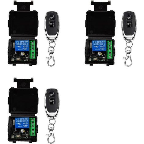 Trois Interrupteurs/relais Rf Sans Fil De 433 Mhz Et Des Interrupteurs De Télécommande De 12 V Sont Utilisés Pour La Commande Du Moteur De La Porte De Garage Et De La Pompe À Eau.