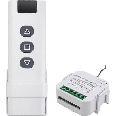 Compatible Avec L'Interrupteur De Rideau Smart Life Wifi 433mhz, Avec Télécommande Rf, Également Compatible Avec La Commande De Stores Enrouleurs Motorisés.
