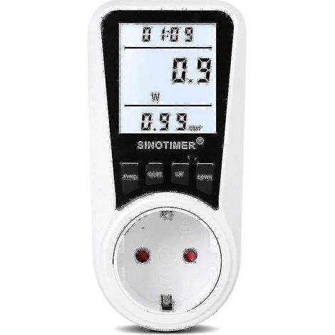 Stromzähler Für Wandsteckdose, 16-a-energieverbrauchszähler, Mit Hintergrundbeleuchtetem Lcd-bildschirm, 7 Überwachungsmodi Und Überlastschutz.