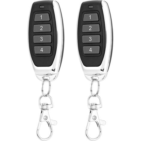2 Télécommandes 433mhz 4 Boutons Copieur Pour Porte Électrique