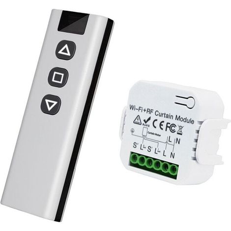 Module De Volet Roulant Sans Fil - Interrupteur Sans Fil, Composé D'Une Télécommande Rf + Module Récepteur - Portée Maximale 100 Mètres