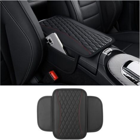 Coussin D'Accoudoir Voiture,coussin Accoudoir En Microfibre Cuir Avec 2 Poches De Rangement Voiture,accessoire Voiture Interieur Housse Accoudoir Voiture Pour La Plupart Des Véhicules (noir)
