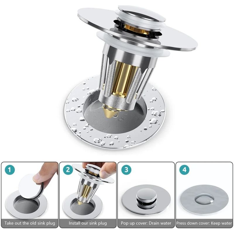 Irovami Universal-klappen-ablassschraube Mit Integriertem Sieb 28–38 Mm