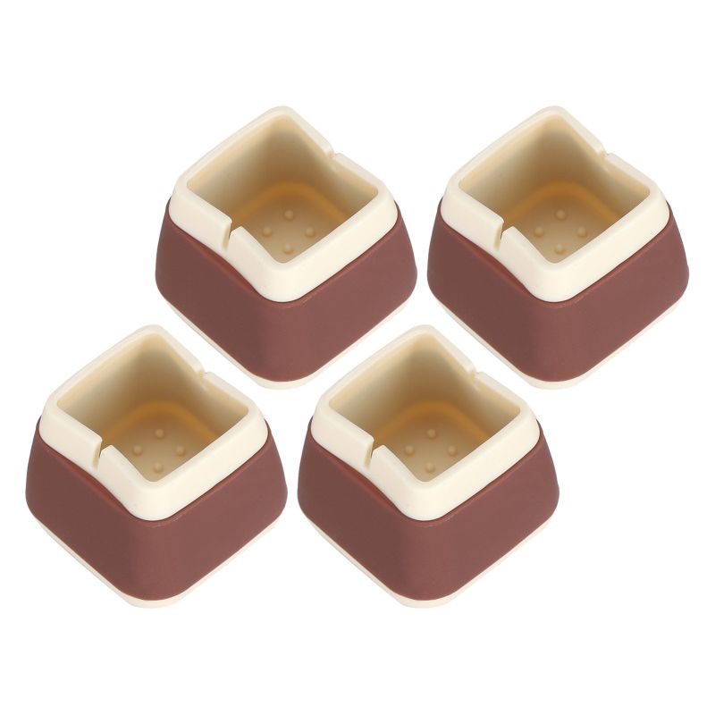 Irovami Set Mit 4 Silikon-möbelgleitern, 3,3 X 3,9 X 3,9 Cm, Anti-rutsch-kappen Für Stuhl- Und Tischbeine (kaffeefarbe)