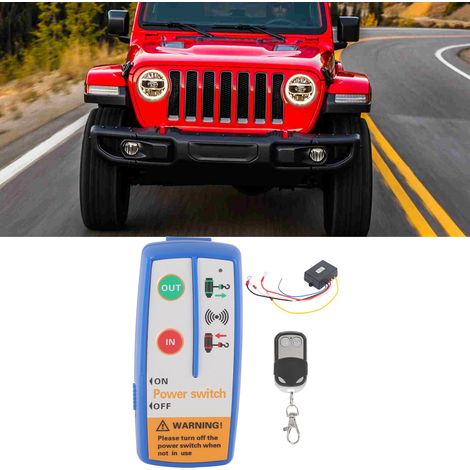 Télécommande Sans Fil Pour Treuil 12 V De 15 M (50 Pi) Pour Camion, Jeep Et Vtt (piles Incluses)