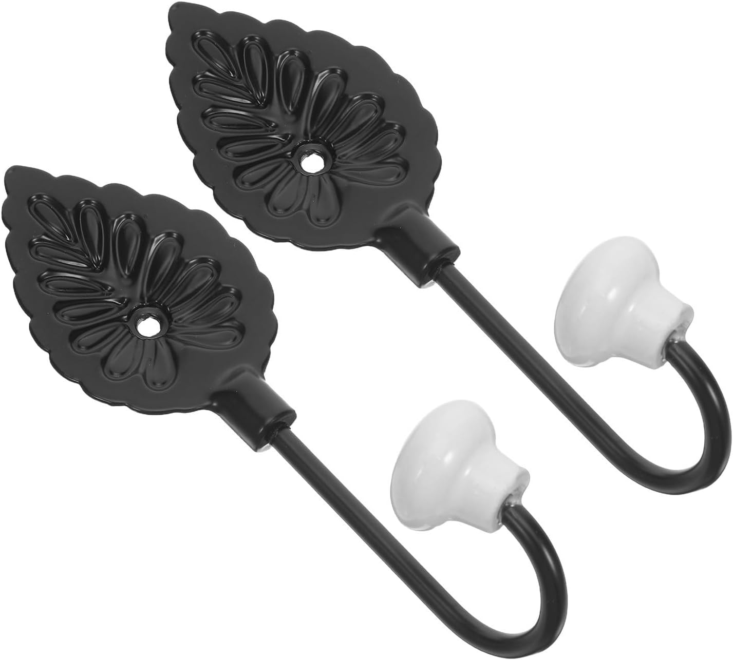 Stück Schwarze Keramik-wandhaken In Form Von Baumblättern, Strapazierfähig Und Platzsparend, Für Badezimmer Und Ankleidezimmer, Vintage-stil