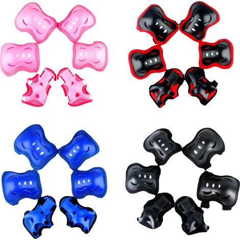 Ensemble De 6 Genouillères De Protection Pour Enfants, Idéal Pour Le Skateboard, Le Roller Et Autres Sports Extrêmes.