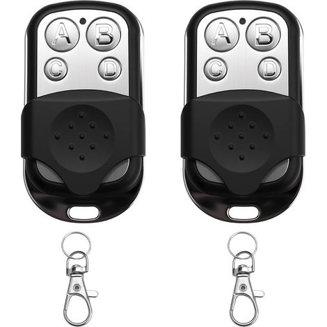 Telecommande Portail - 433,92 Mhz - Compatible Systèmes Portails Garage Barrières 4 Boutons - 2 Pièces