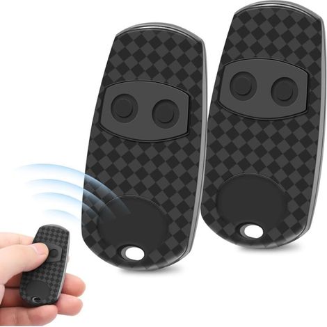 Télécommande Porte - 433 92 Mhz - 2 Canaux - Pour Systèmes Top 432 - Noir - 2 Pièces