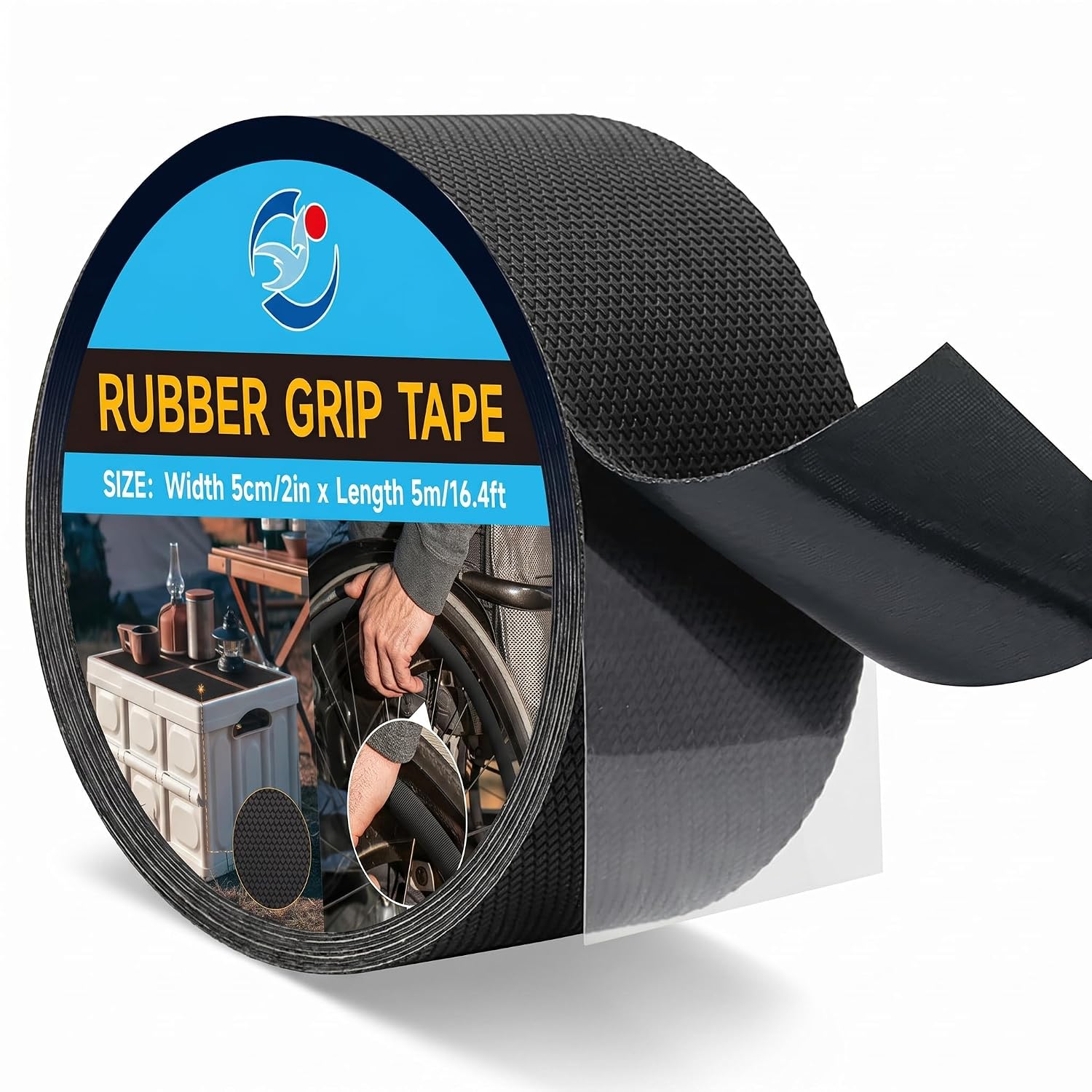 Geruchloses Pu-antirutschband, Rutschfestes Klebeband, Komfortabler Halt An Werkzeuggriffen, Treppengriffen Und Hebeln, Wasserdichter Gummiersatz, Schwarz, 5 Cm X 5 M, 1 Stück