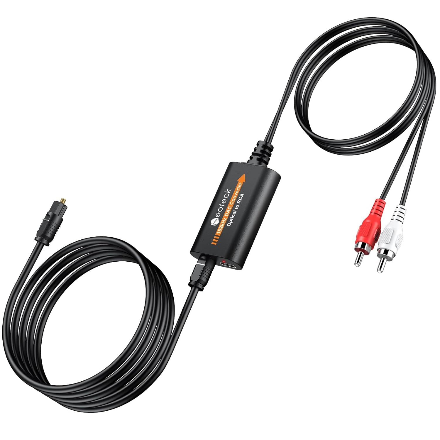 192 Khz 24-bit Digital-analog-wandler – 1,8 M Spdif-optisches Auf Rca-dac-kabel Mit Integriertem Verstärker – Toslink-tv-adapter, Plug-&-play-heimkino-verstärker, Pcm