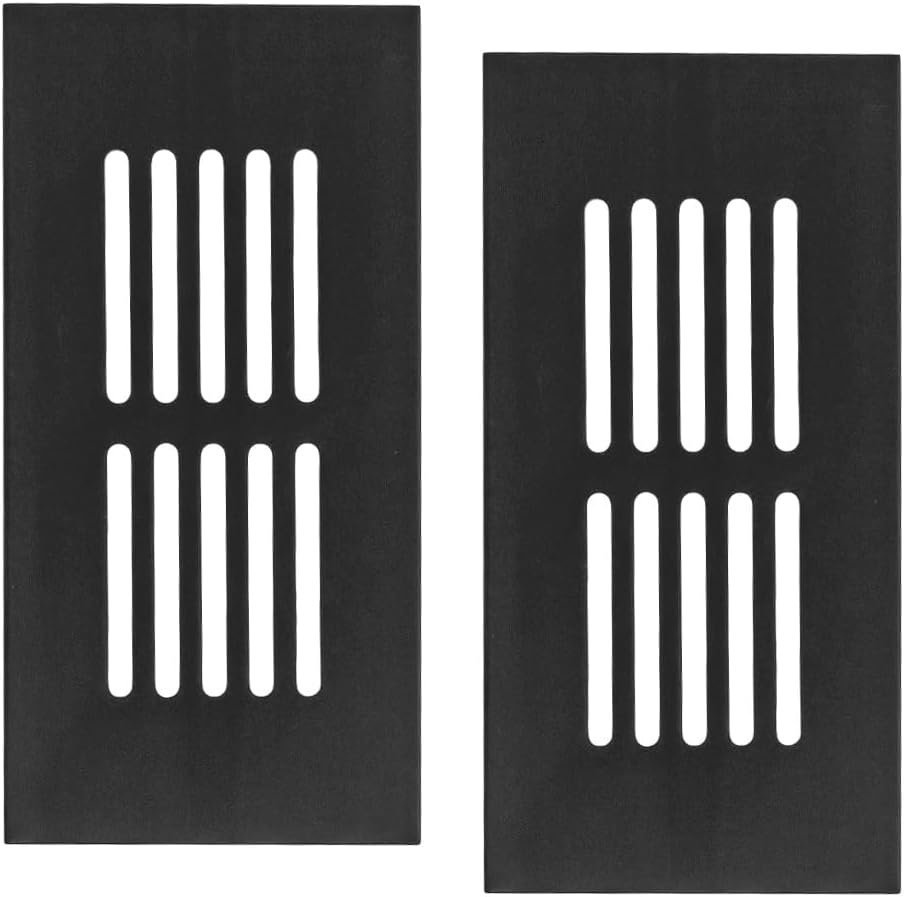 Set Mit 2 Schwarzen Lüftungsgittern Für Schränke, Kühlschränke Und Wände, 50 X 100 Mm