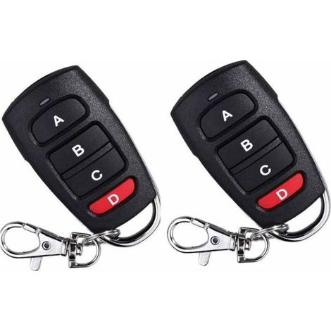 Lot De 2 Télécommandes Universelles De Remplacement Pour Porte De Garage Électrique 433 Mhz