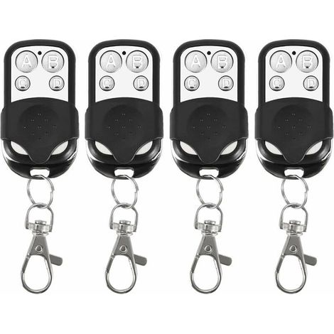 Lot De 4 Télécommandes Universelles Pour Porte De Garage - Fréquence 433 Mhz - Compatible Avec Codes Fixes Et Apprenants - Pour Portes De Garage Électriques