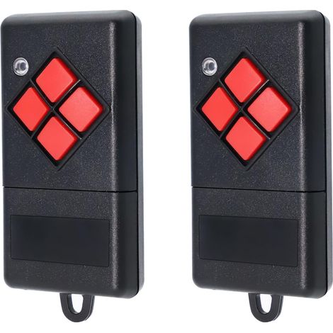 Télécommande Sans Fil Pour Porte De Garage - Lot De 2 Émetteurs Portables Compatibles Avec Les Modèles Dicket Mahs40-01 Et Mahs40-04 (40,685 Mhz), 4 Boutons Avec Bouton Rouge