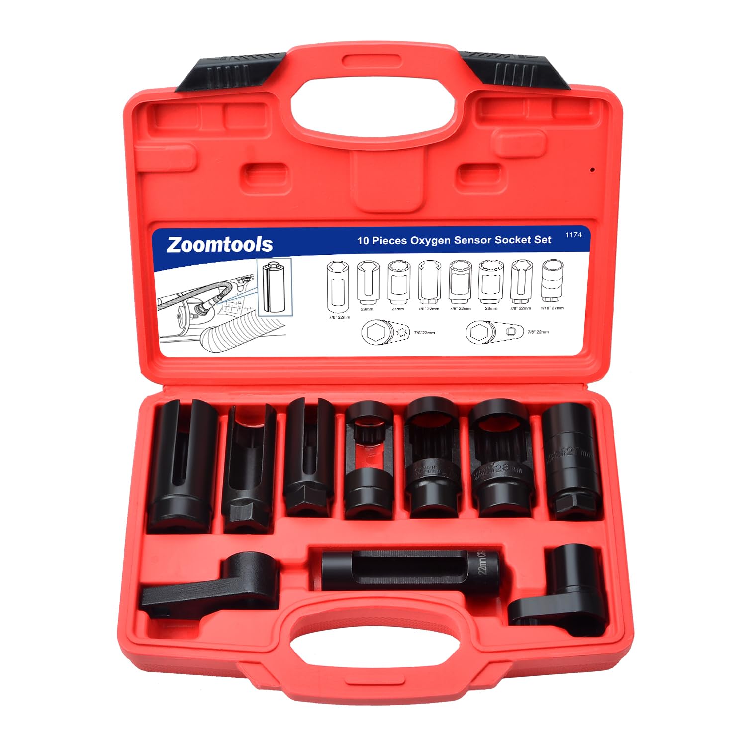 Steckschlüssel Für Lambdasonden, 22 Mm, 27 Mm, 29 Mm, 1/2'', 3/8'' Antrieb (10 Stück)