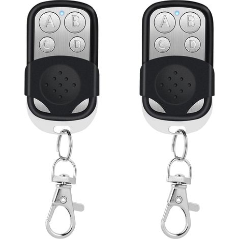 Télécommande Universelle - Fréquence Fixe 433.92 Mhz - 4 Boutons - Pour Porte De Garage Et Portail - Lot De 2