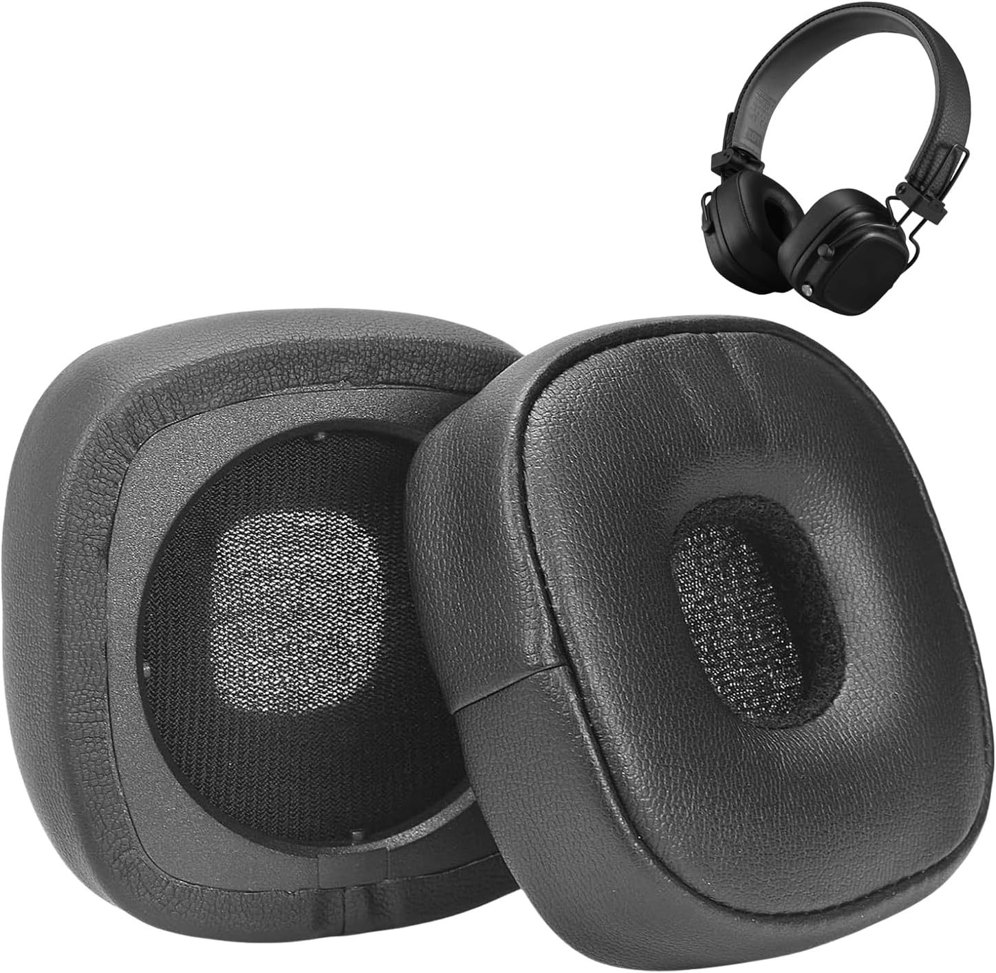 Paar Ersatz-ohrpolster Für Marshall Major Iv, Ohrpolster Aus Memory-schaum, Geräuschisolierende Schaumstoff-kopfhörerabdeckung Für Marshall Bluetooth (major Iv/4 - Schwarz)