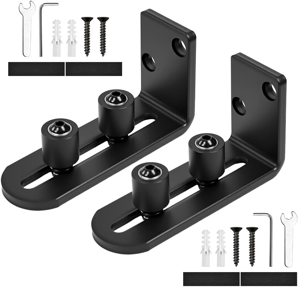 Set Mit 2 Verstellbaren Bodenführungen Für Schiebetüren Bis 69 Mm, Für Schiebetüren, Stabile Wandmontage Für Kleiderschränke