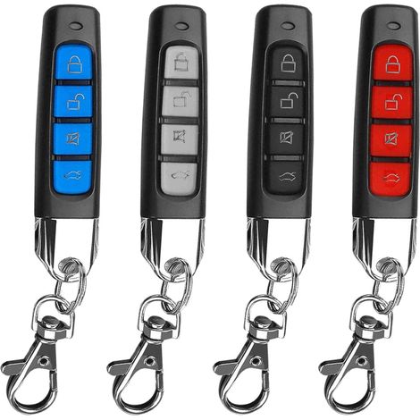 Qazqa Duplicateur De Télécommande 4 Pièces, Remplacement À Distance De Porte De Garage 433mhz, Duplicateur De Porte De Garage À Boutons Universels À Distance