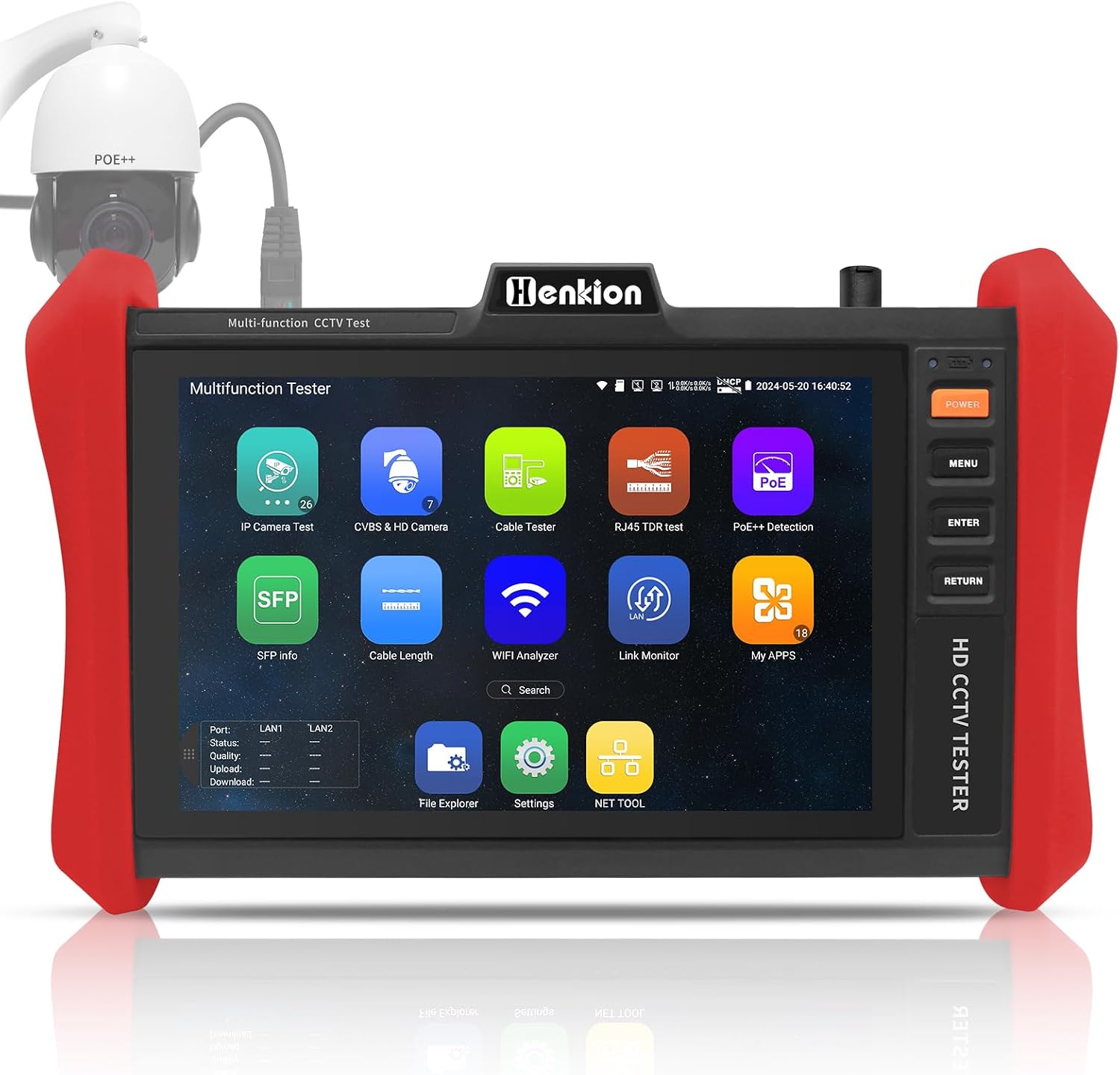 4k 12mp Cctv-kameratester, Poe++ Ip-kameratester, Max. 90w Poe Cctv-tester, 8mp Tvi/cvi/ahd/cvbs Koaxial, 1ch Sfp, Wlan, Netzwerktools, Kabeltester, Hd/vga, Poe-erkennung