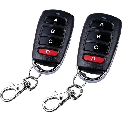 2 Pièces Télécommande Portail, Garage Universelle 433.92 Mhz, Clonage Code Fixe/programmable, Compatible Portes Électriques Alarmes