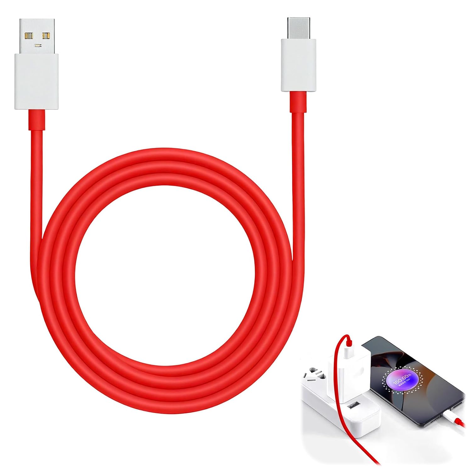 10a Usb-c-ladekabel Für Oneplus 80w, 2m Usb Typ-c Schnellladekabel, Typ-c Blitzladekabel Für 11 Nord 2t Nord Ce 3 Lite Oppo A94 Pad Find Reno